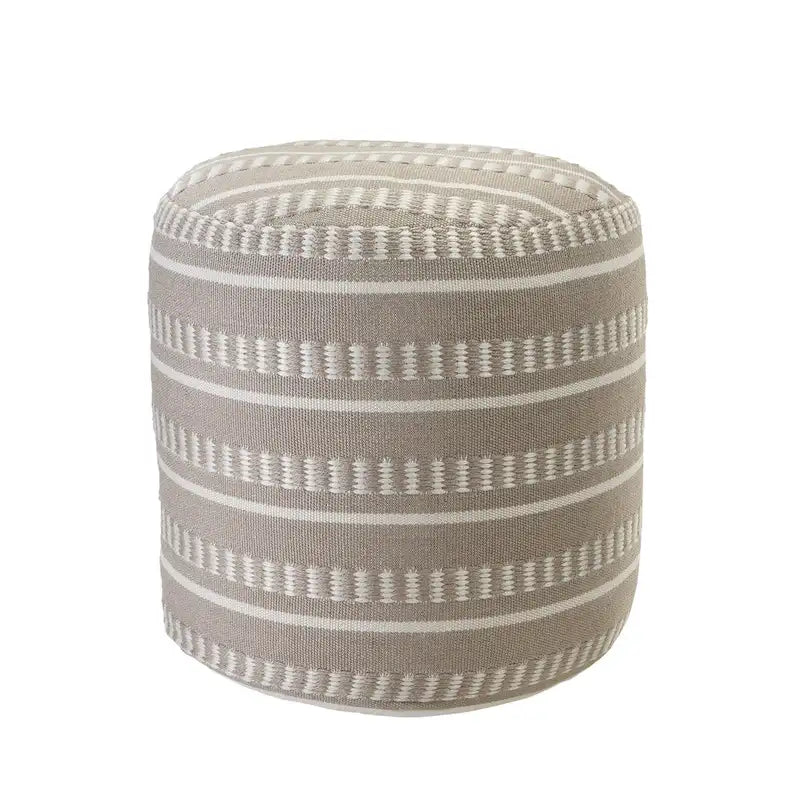 Sevita Pouf Géométrique à Rayures pour Intérieur et Extérieur - 50,8 x 50,8 x 50,8 cm
