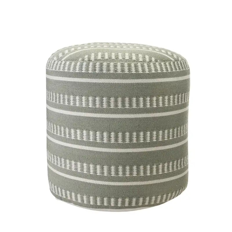 Sevita Pouf Géométrique à Rayures pour Intérieur et Extérieur - 50,8 x 50,8 x 50,8 cm