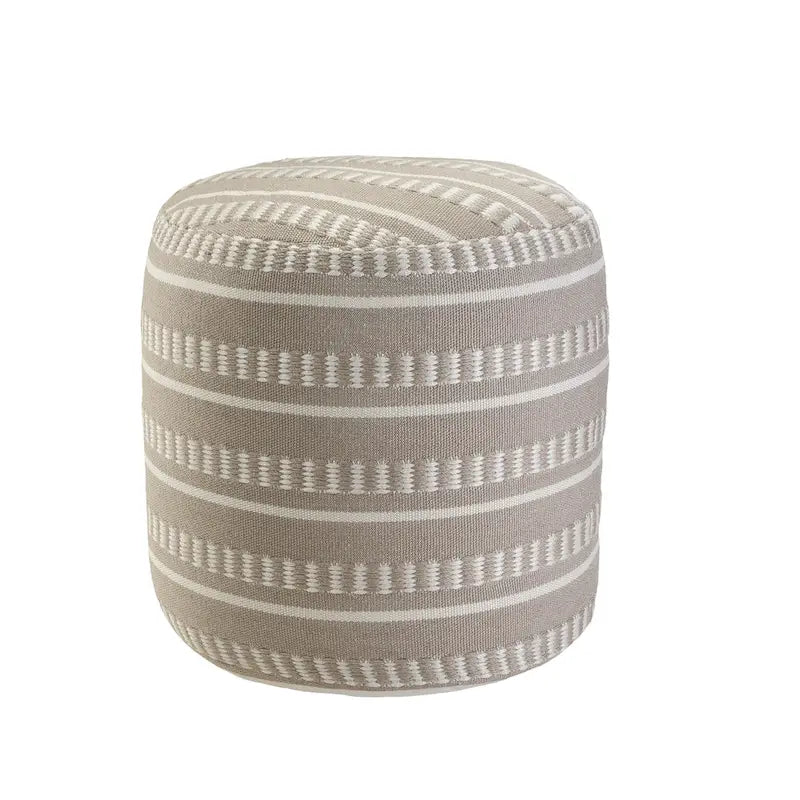 Sevita Pouf Géométrique à Rayures pour Intérieur et Extérieur - 50,8 x 50,8 x 50,8 cm