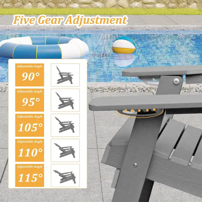 Chaise Adirondack pliante Clihome HIPS pour patio
