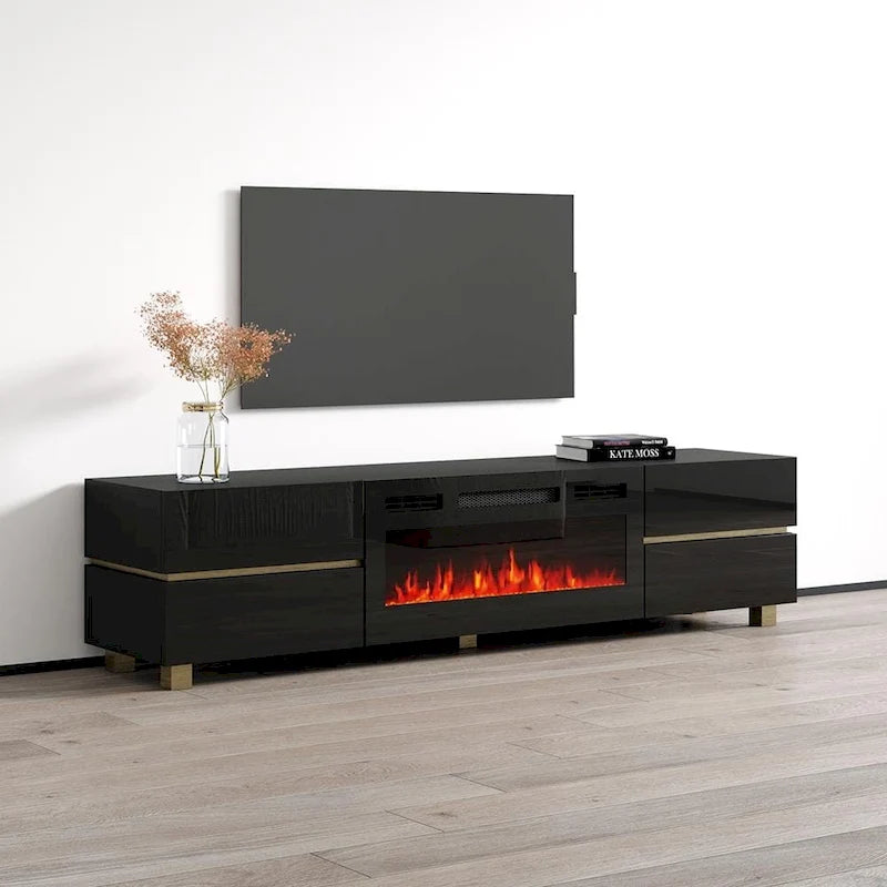 Meuble TV avec cheminée Bono 01 BL-EF