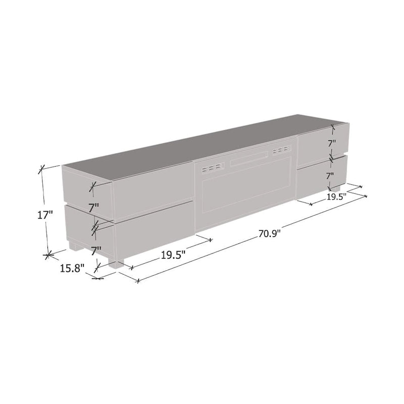 Meuble TV avec cheminée Bono 01 BL-EF