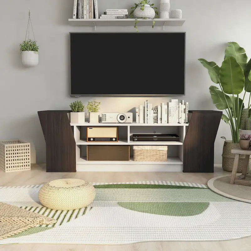 Meuble TV Tai Contemporary 71 po à 3 étagères ouvertes par Furniture of America