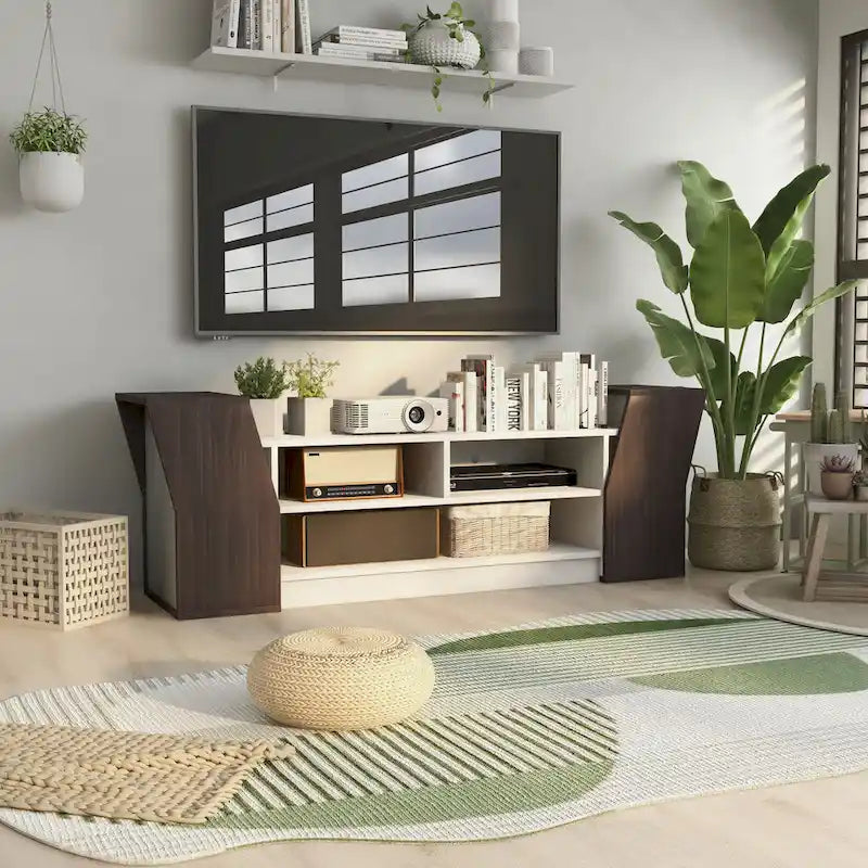 Meuble TV Tai Contemporary 71 po à 3 étagères ouvertes par Furniture of America