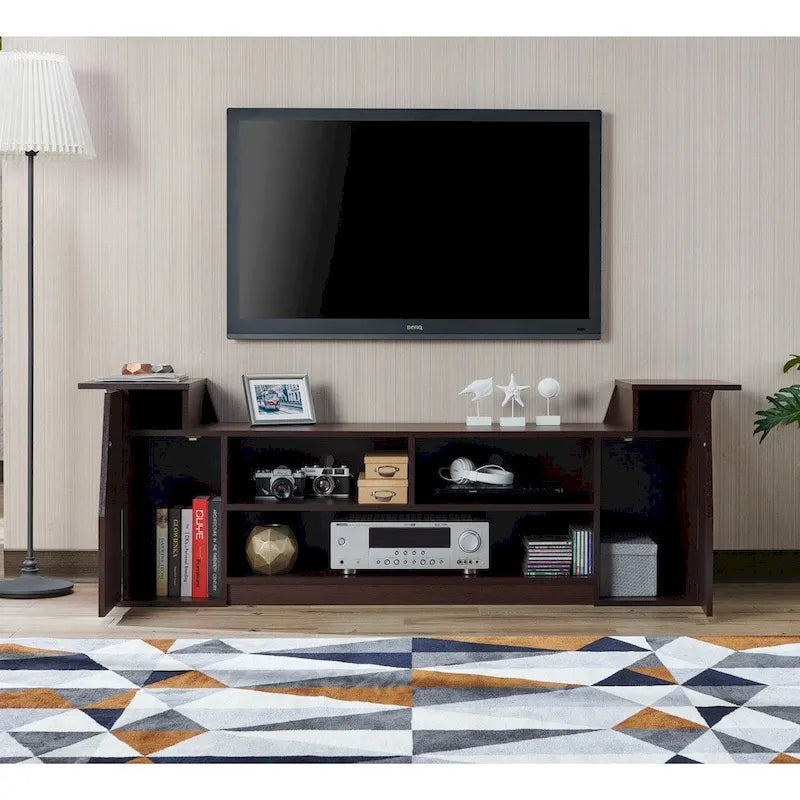 Meuble TV Tai Contemporary 71 po à 3 étagères ouvertes par Furniture of America