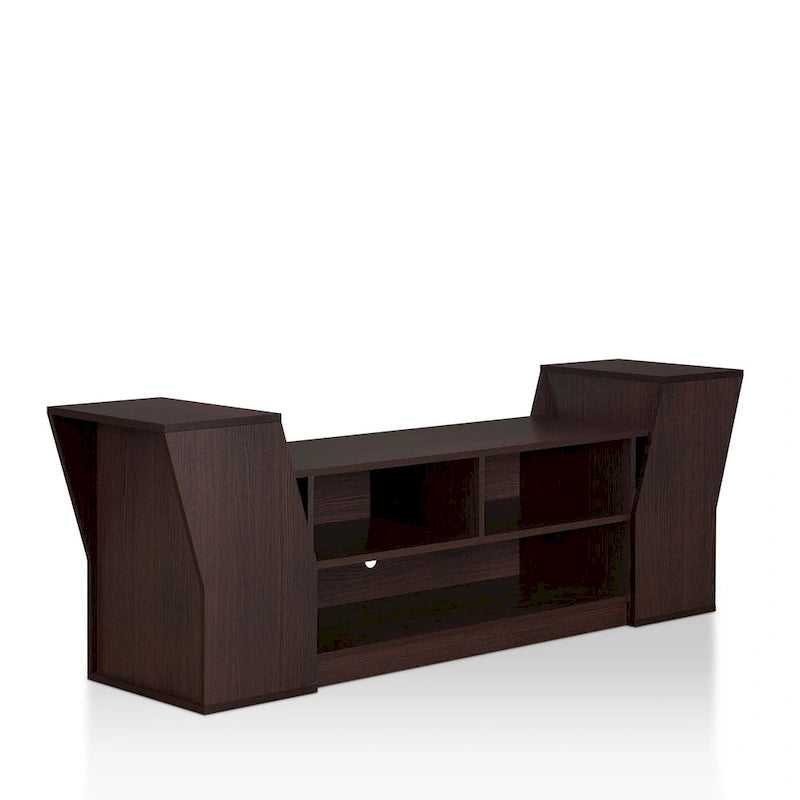 Meuble TV Tai Contemporary 71 po à 3 étagères ouvertes par Furniture of America