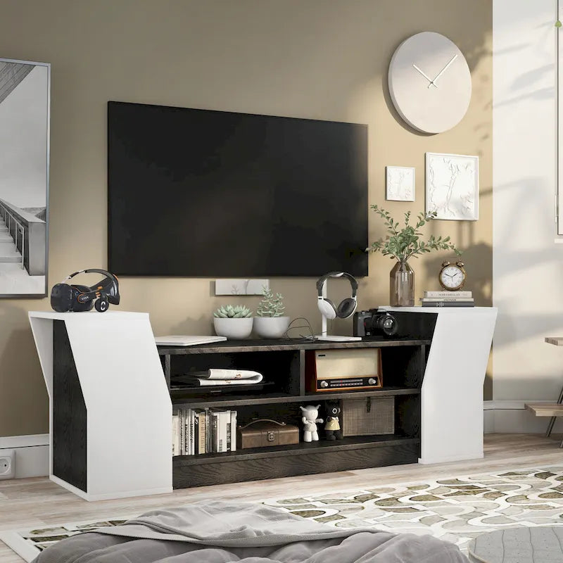 Meuble TV Tai Contemporary 71 po à 3 étagères ouvertes par Furniture of America