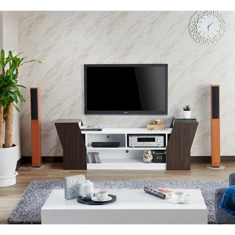 Meuble TV Tai Contemporary 71 po à 3 étagères ouvertes par Furniture of America
