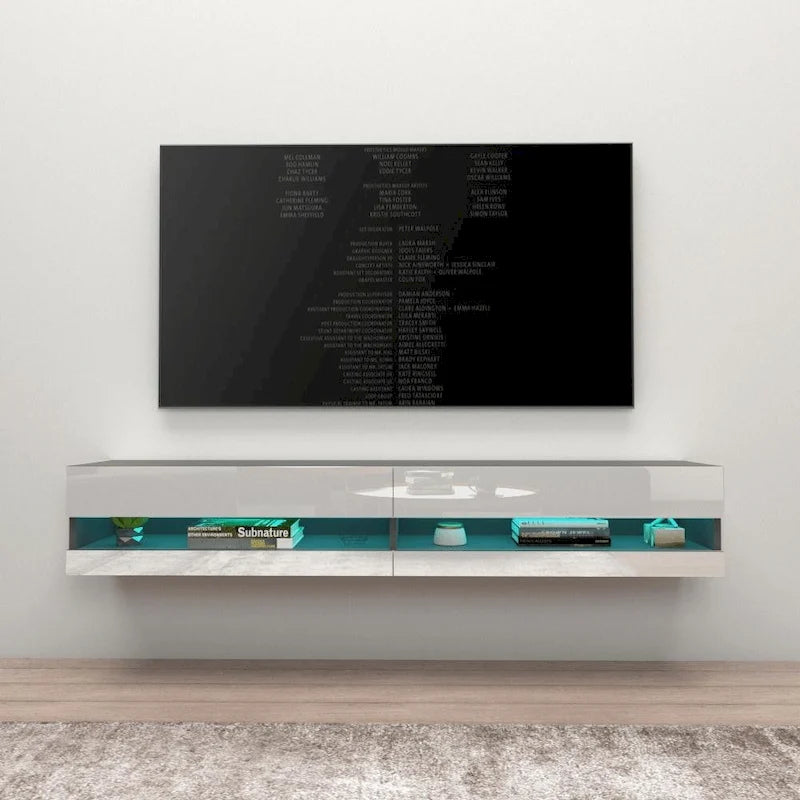 Meuble TV mural flottant Vigo 180 de 180 cm