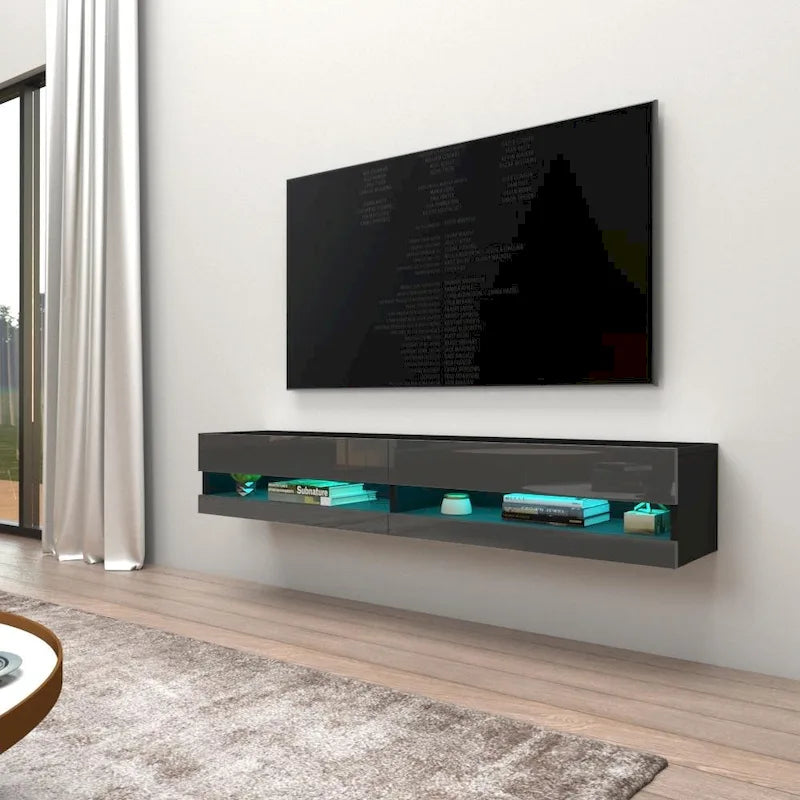 Meuble TV mural flottant Vigo 180 de 180 cm