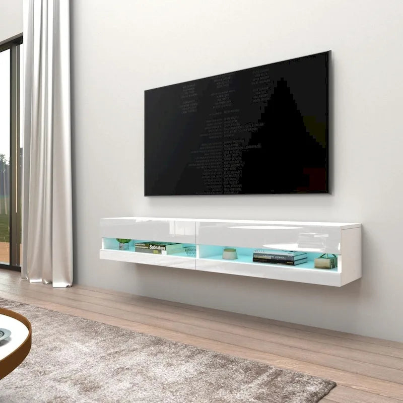 Meuble TV mural flottant Vigo 180 de 180 cm