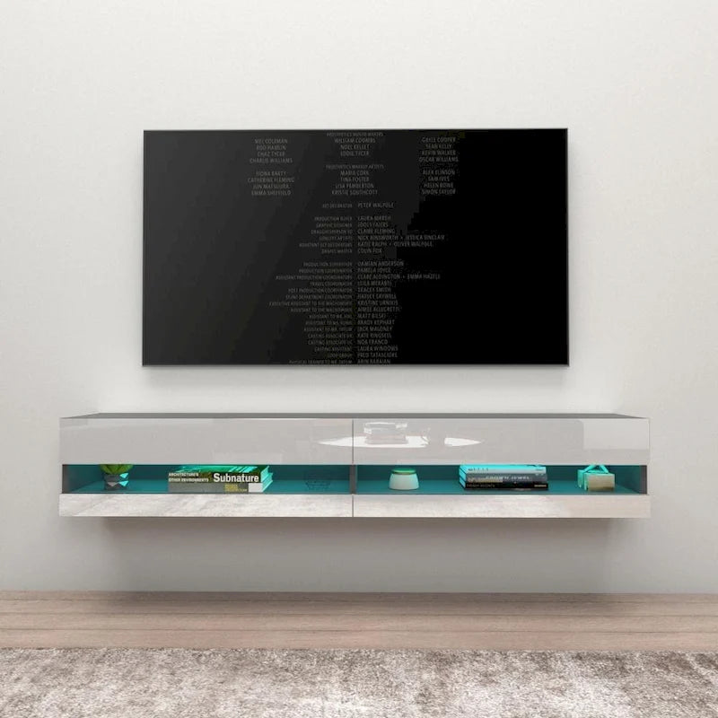 Meuble TV mural flottant Vigo 180 de 180 cm