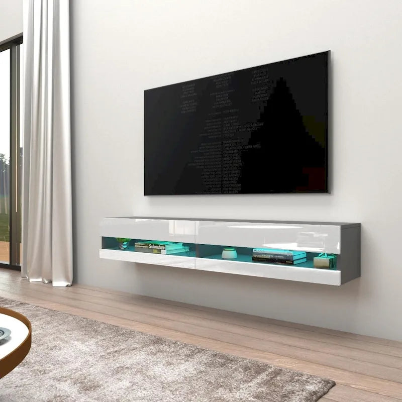 Meuble TV mural flottant Vigo 180 de 180 cm