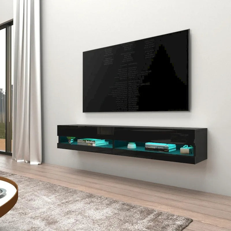 Meuble TV mural flottant Vigo 180 de 180 cm