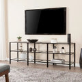 Meuble TV média SEI Furniture Liberty en métal et verre pour téléviseurs jusqu'à 68 po