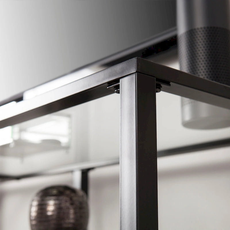 Meuble TV média SEI Furniture Liberty en métal et verre pour téléviseurs jusqu'à 68 po