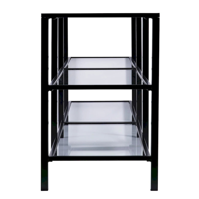 Meuble TV média SEI Furniture Liberty en métal et verre pour téléviseurs jusqu'à 68 po