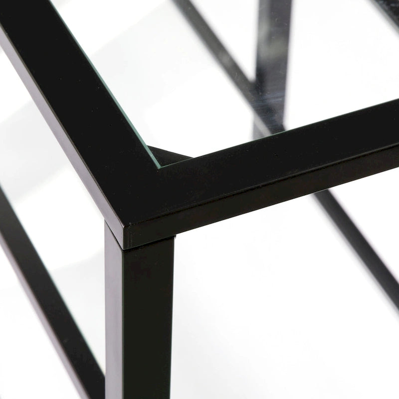 Meuble TV média SEI Furniture Liberty en métal et verre pour téléviseurs jusqu'à 68 po