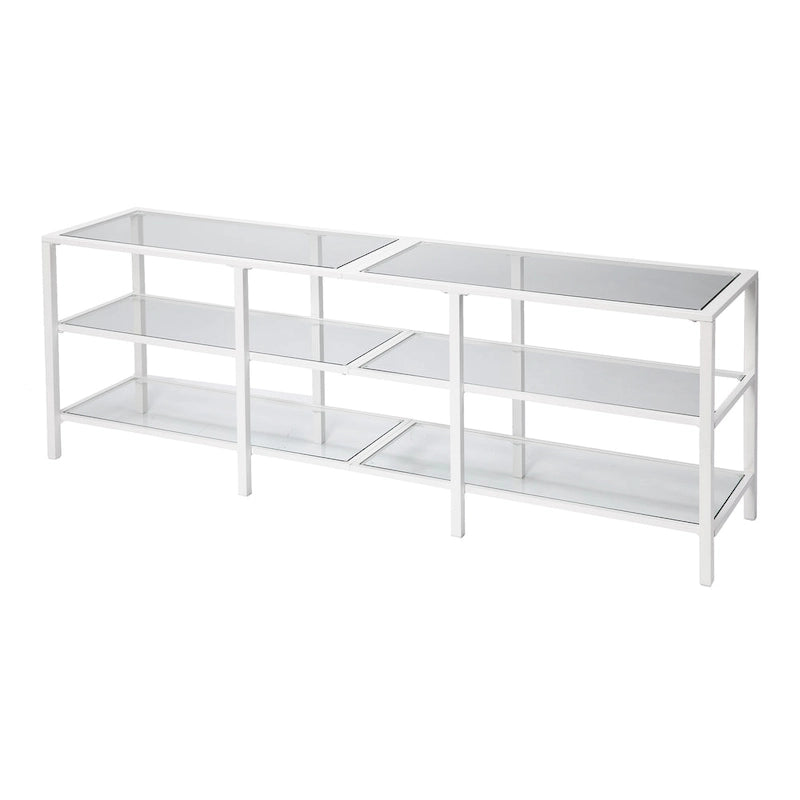 Meuble TV média SEI Furniture Liberty en métal et verre pour téléviseurs jusqu'à 68 po
