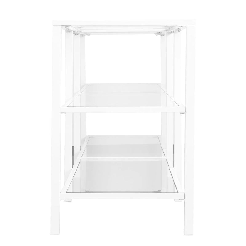 Meuble TV média SEI Furniture Liberty en métal et verre pour téléviseurs jusqu'à 68 po