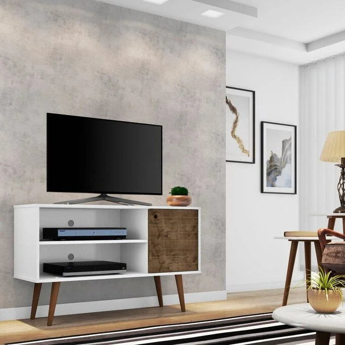 Meuble console de rangement pour médias Liberty, style moderne milieu de siècle