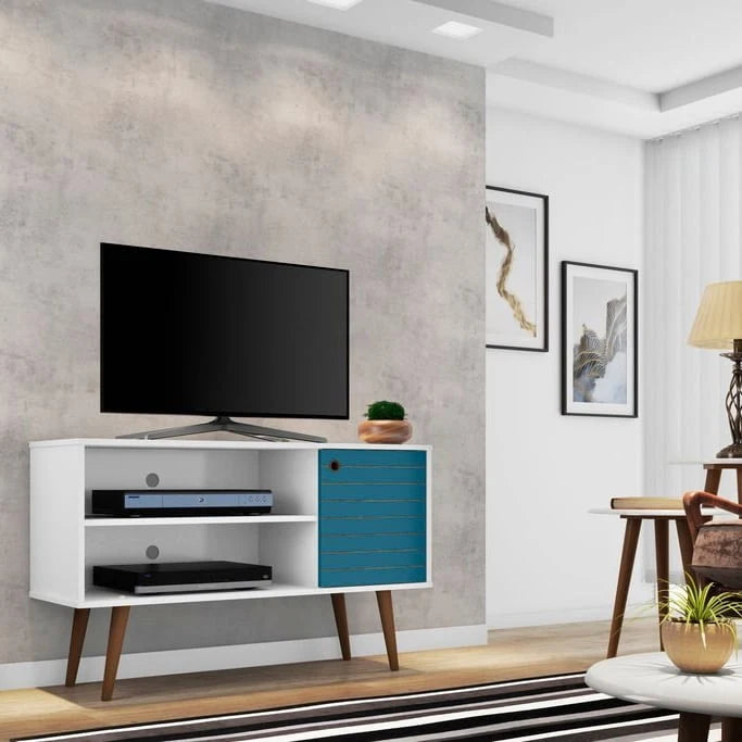 Meuble console de rangement pour médias Liberty, style moderne milieu de siècle