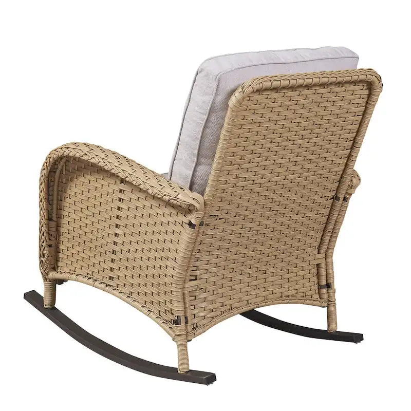 Gymojoy Ensemble de 2 chaises à bascule d'extérieur avec table et coussins