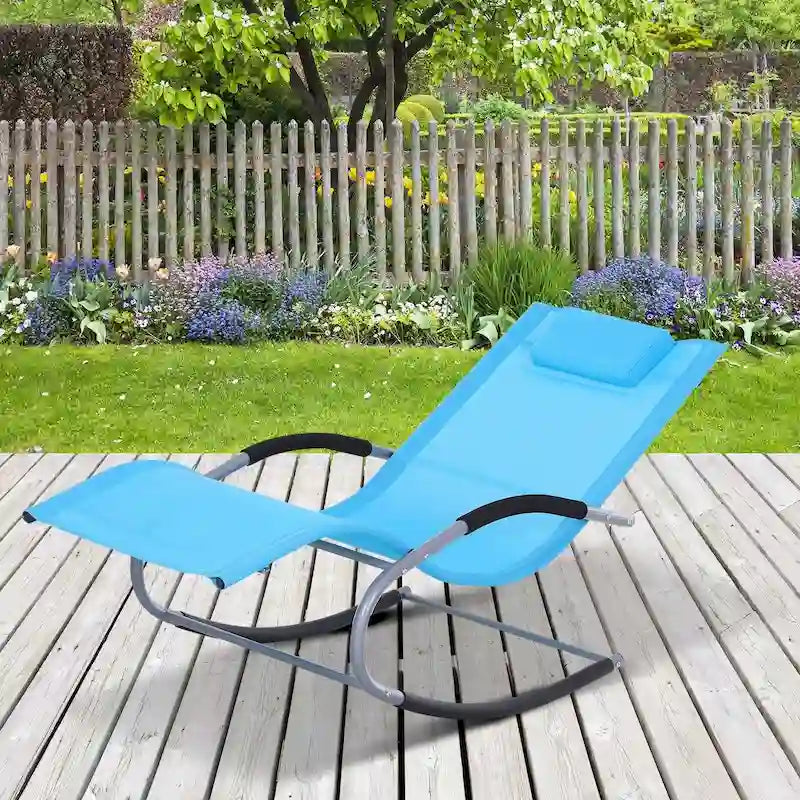 Chaise longue de patio Outsunny Zero Gravity avec dossier inclinable, oreiller détachable et tissu résistant aux intempéries