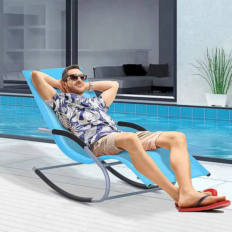 Chaise longue de patio Outsunny Zero Gravity avec dossier inclinable, oreiller détachable et tissu résistant aux intempéries