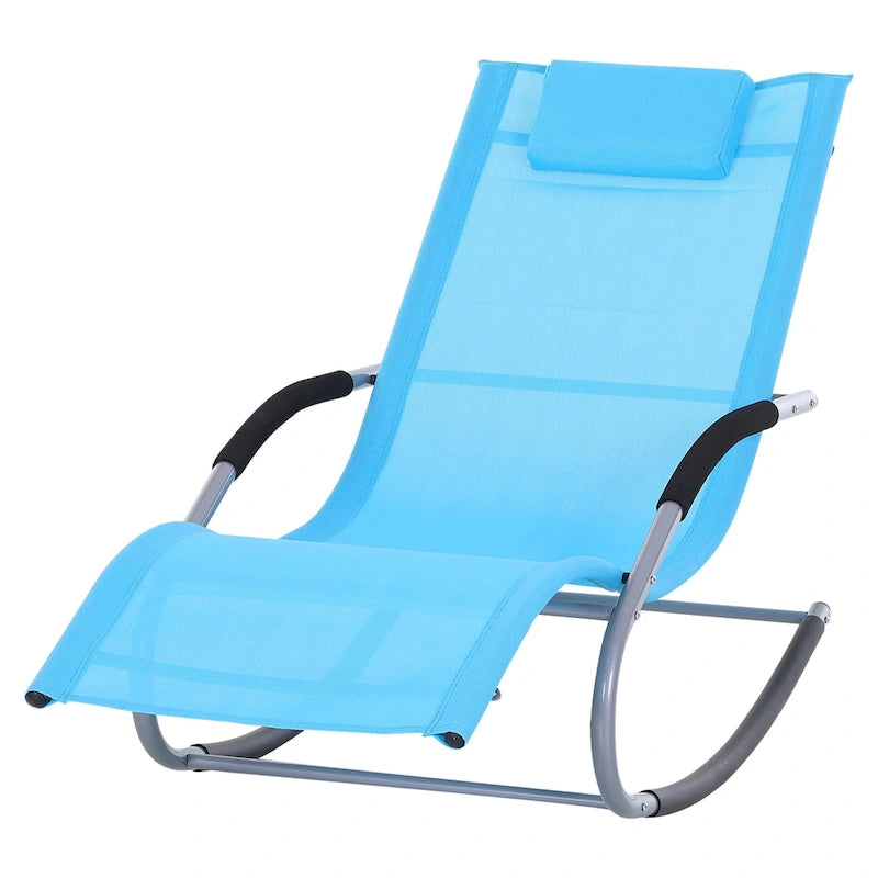 Chaise longue de patio Outsunny Zero Gravity avec dossier inclinable, oreiller détachable et tissu résistant aux intempéries