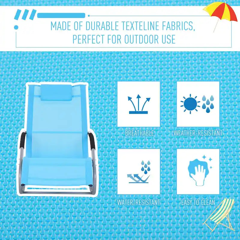 Chaise longue de patio Outsunny Zero Gravity avec dossier inclinable, oreiller détachable et tissu résistant aux intempéries