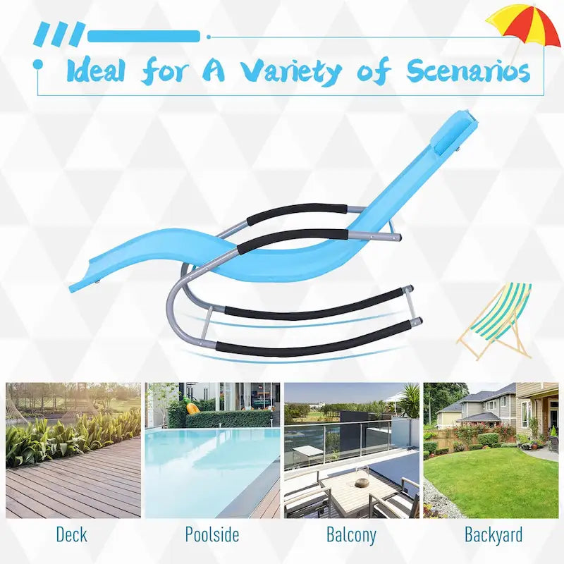 Chaise longue de patio Outsunny Zero Gravity avec dossier inclinable, oreiller détachable et tissu résistant aux intempéries