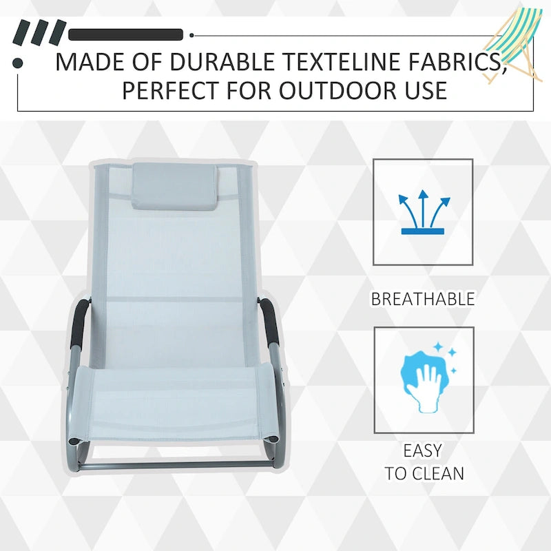 Chaise longue de patio Outsunny Zero Gravity avec dossier inclinable, oreiller détachable et tissu résistant aux intempéries