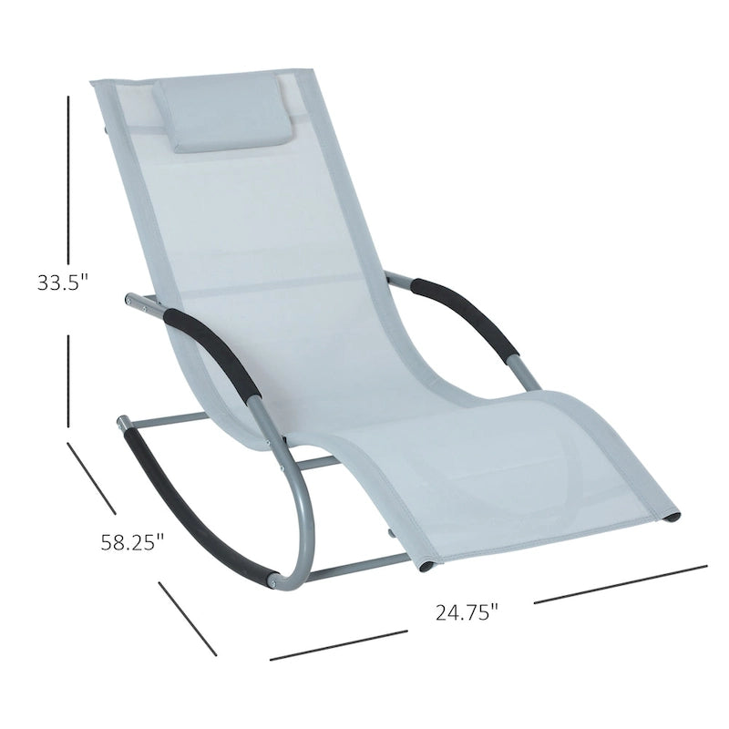 Chaise longue de patio Outsunny Zero Gravity avec dossier inclinable, oreiller détachable et tissu résistant aux intempéries