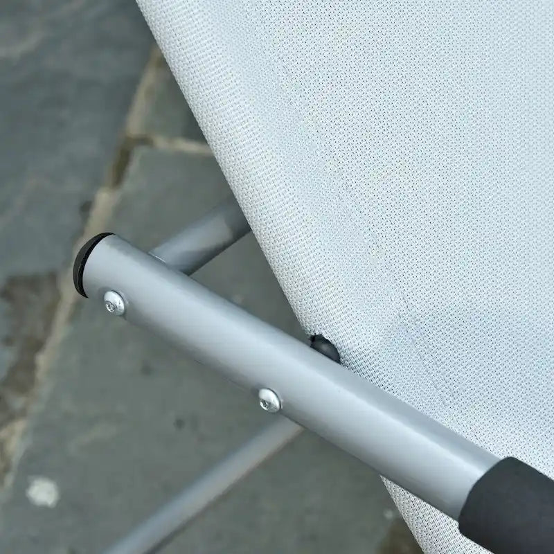 Chaise longue de patio Outsunny Zero Gravity avec dossier inclinable, oreiller détachable et tissu résistant aux intempéries