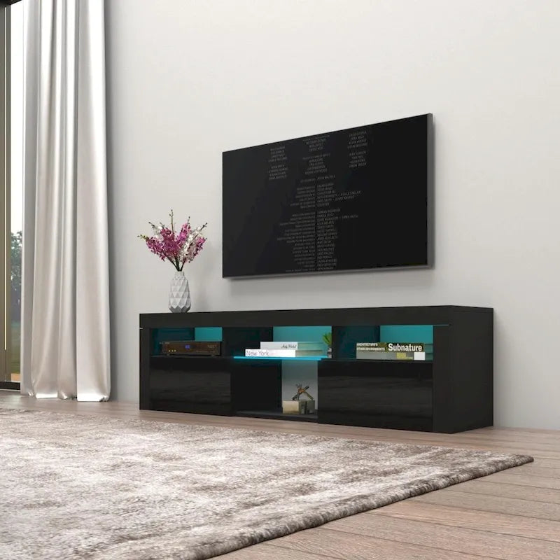 Meuble TV flottant mural Bari 160 avec 16 couleurs de LED