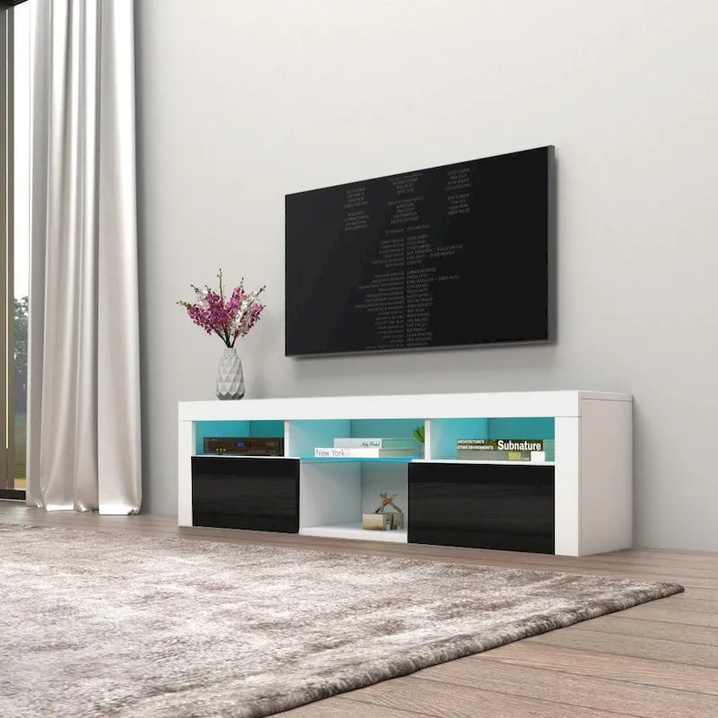 Meuble TV flottant mural Bari 160 avec 16 couleurs de LED