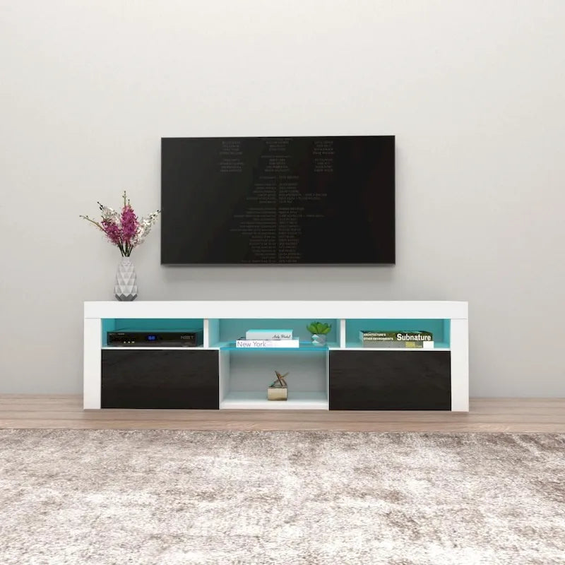 Meuble TV flottant mural Bari 160 avec 16 couleurs de LED