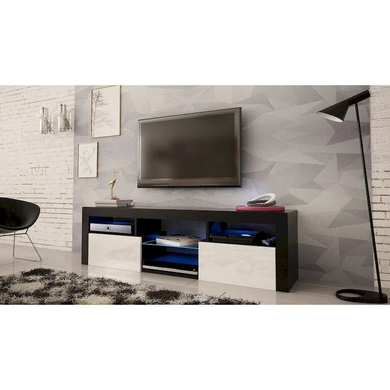 Meuble TV flottant mural Bari 160 avec 16 couleurs de LED