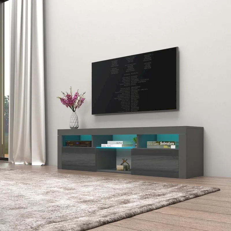 Meuble TV flottant mural Bari 160 avec 16 couleurs de LED