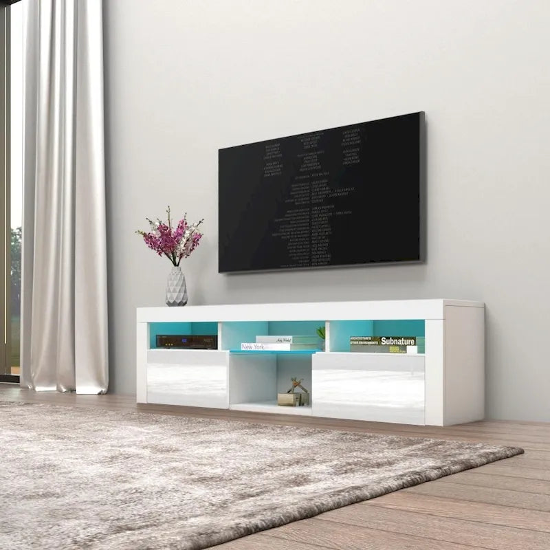 Meuble TV flottant mural Bari 160 avec 16 couleurs de LED