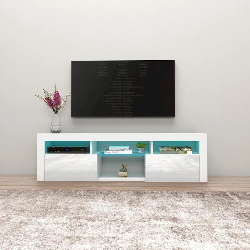 Meuble TV flottant mural Bari 160 avec 16 couleurs de LED