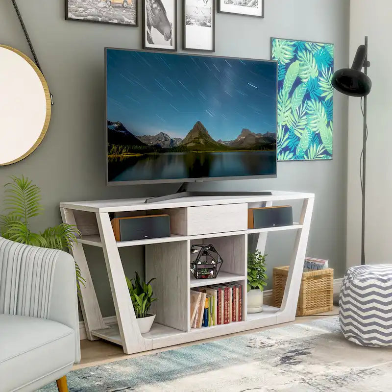 Meuble TV Dionte Modern 6 étagères, 1 tiroir, 152 cm, par Furniture of America
