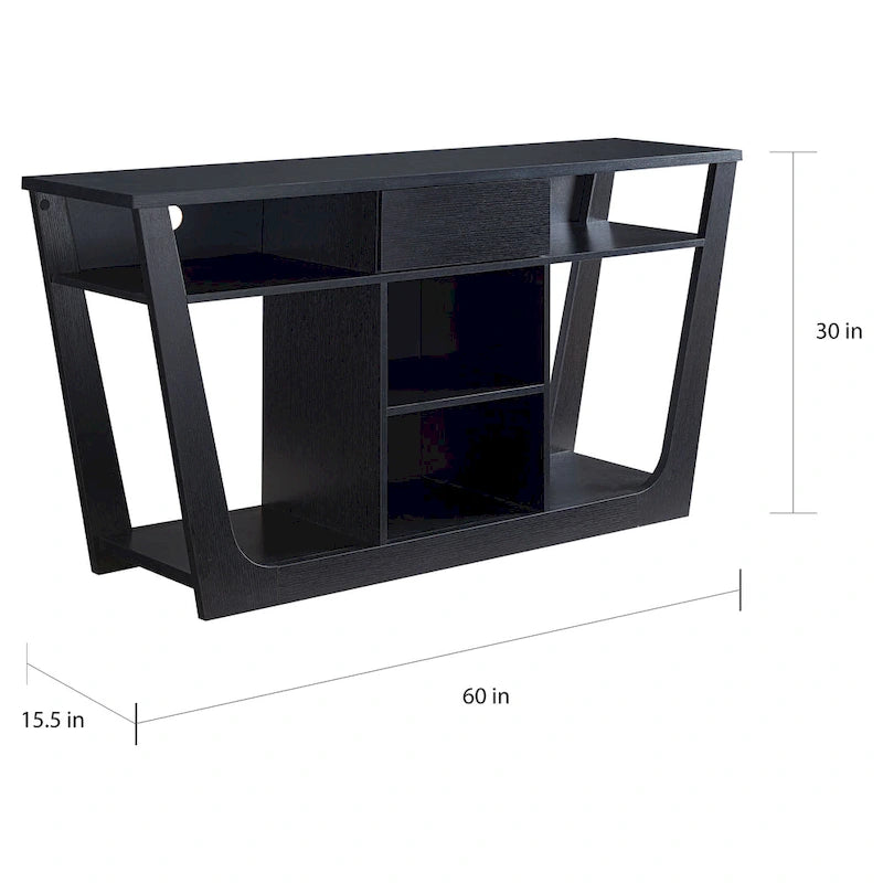 Meuble TV Dionte Modern 6 étagères, 1 tiroir, 152 cm, par Furniture of America