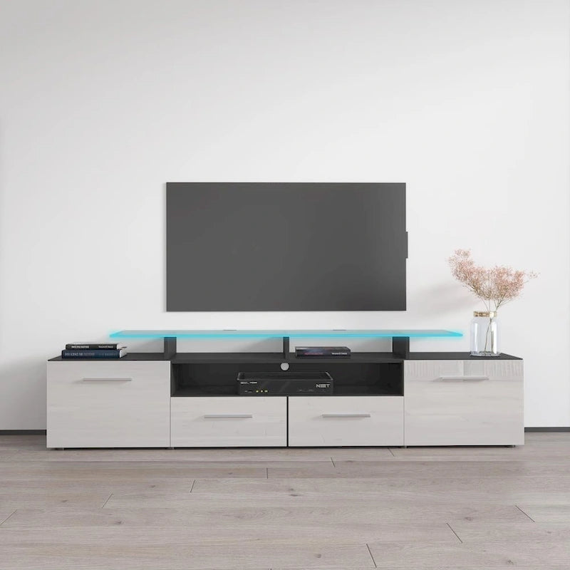 Meuble TV moderne Évora avec système d'éclairage LED