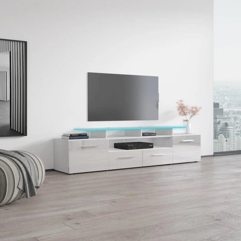 Meuble TV moderne Évora avec système d'éclairage LED