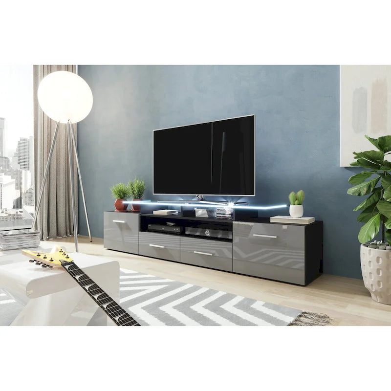 Meuble TV moderne Évora avec système d'éclairage LED