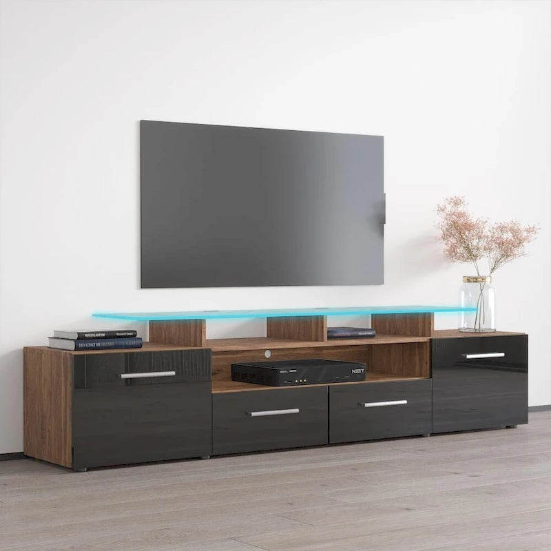Meuble TV moderne Évora avec système d'éclairage LED