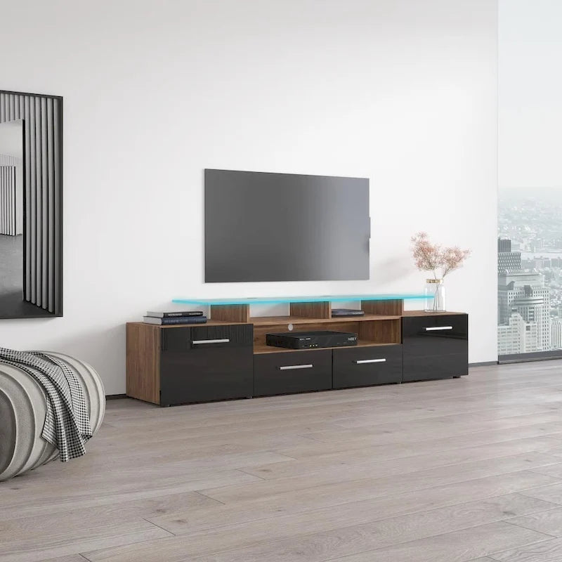 Meuble TV moderne Évora avec système d'éclairage LED