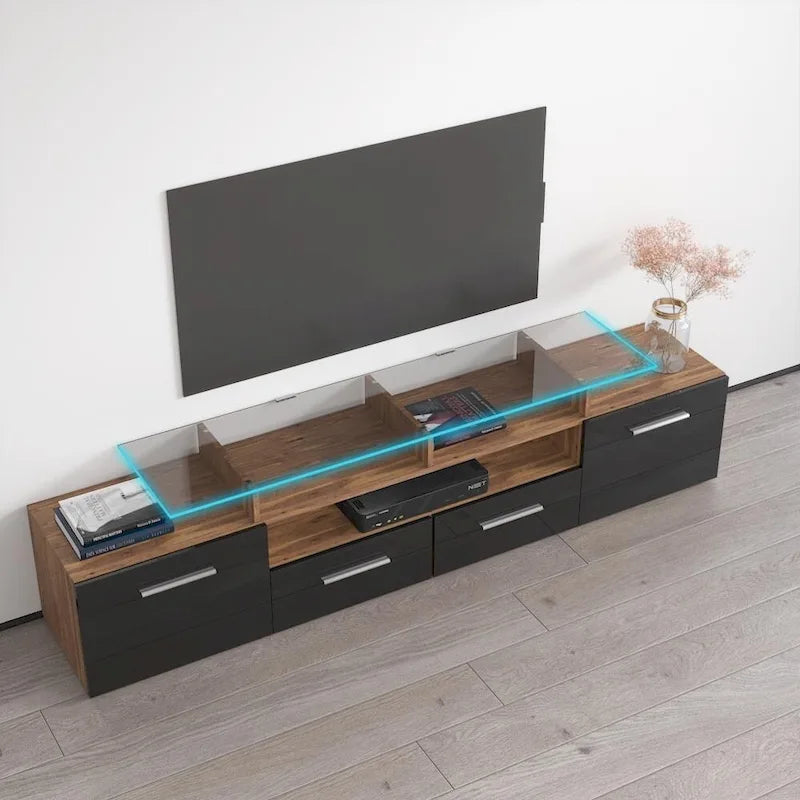 Meuble TV moderne Évora avec système d'éclairage LED
